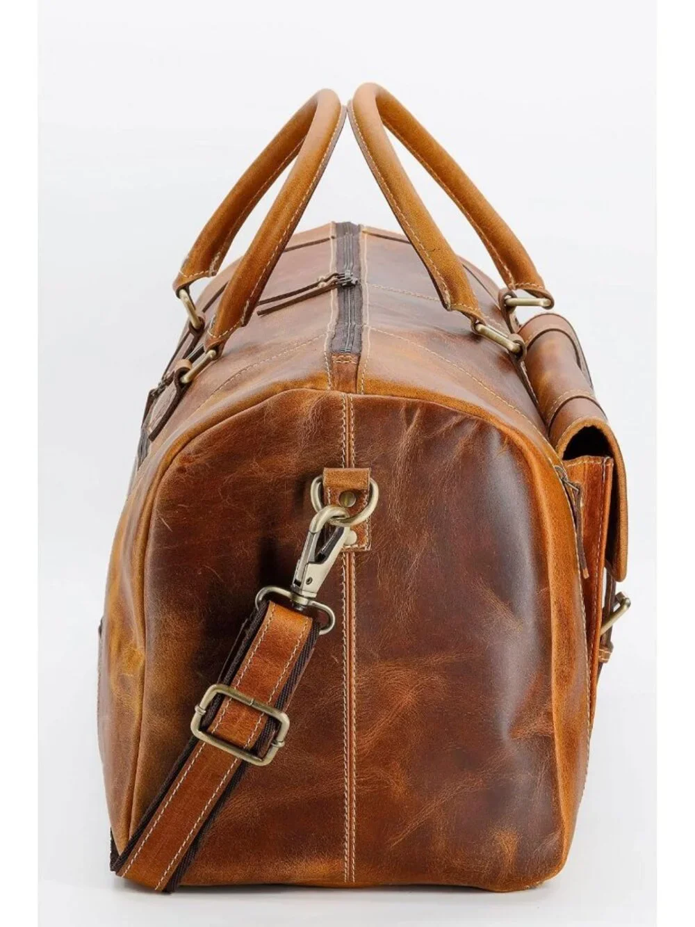 Stylish Leather Duffle Bag for Travel, Gym & Sports - Unisex Holdall Tote